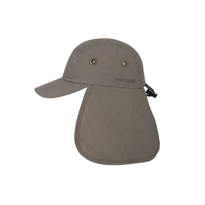 Hatland - UV Sun cap with neck protection for men - Tropic - Olivegreen